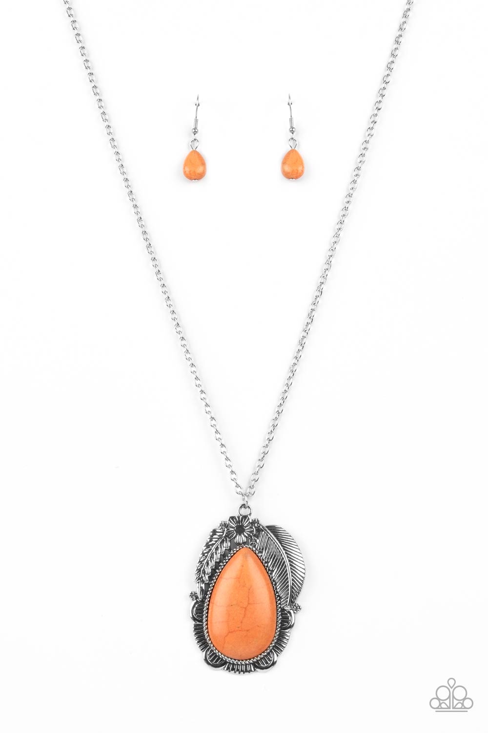 Tropical Mirage Orange Stone Necklace - Paparazzi Accessories- lightbox - CarasShop.com - $5 Jewelry by Cara Jewels