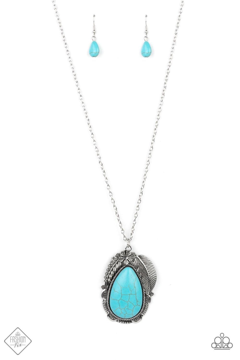 Tropical Mirage Turquoise Blue Stone Necklace - Paparazzi Accessories- lightbox - CarasShop.com - $5 Jewelry by Cara Jewels