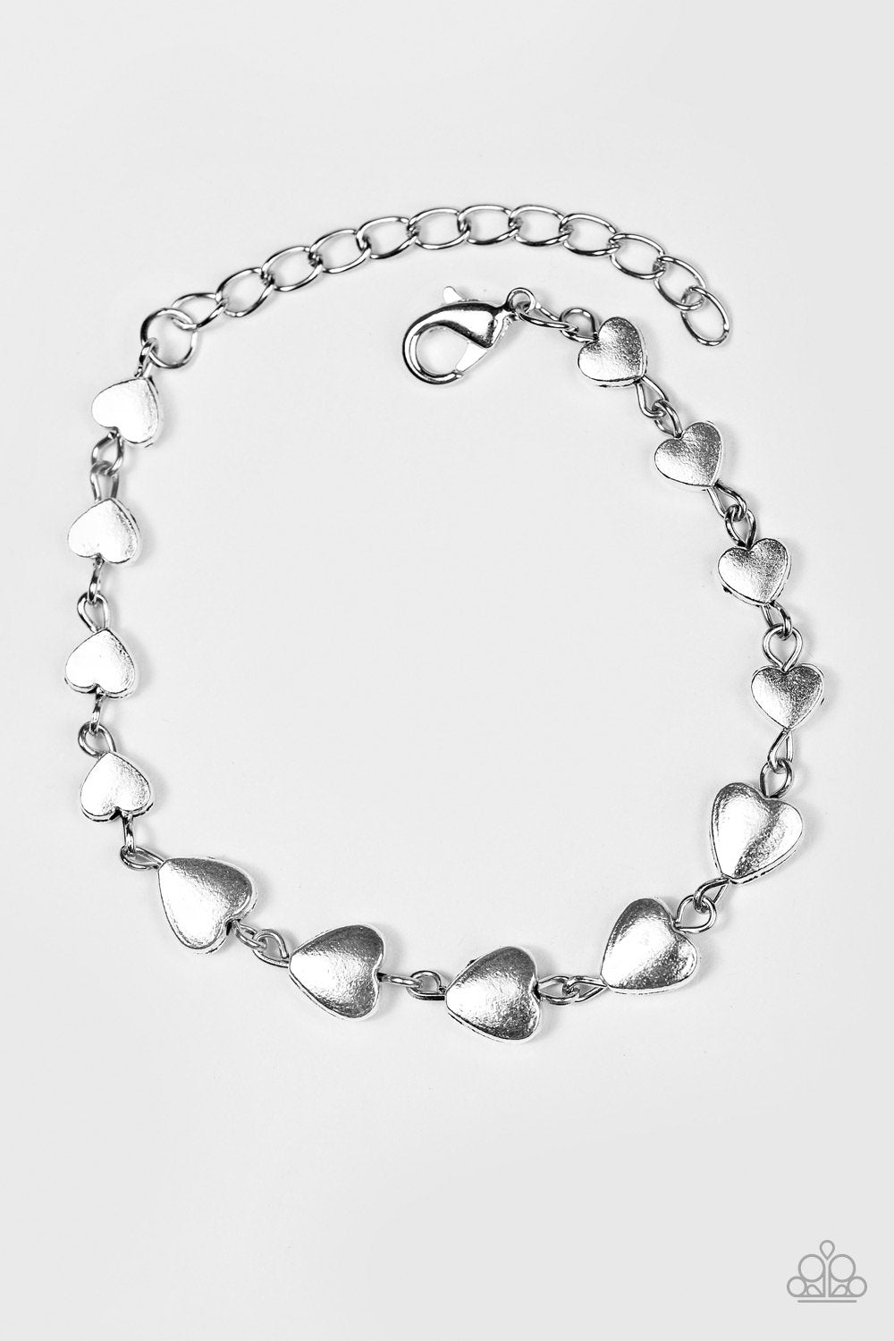 Turn up the Heartbeat Silver Bracelet - Paparazzi Accessories-CarasShop.com - $5 Jewelry by Cara Jewels