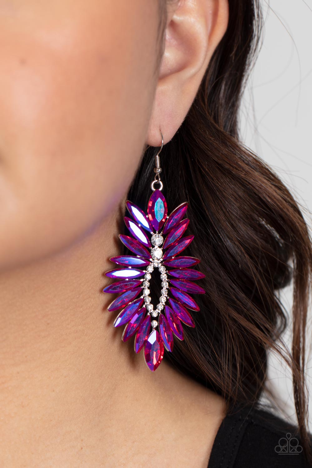 Peruvian Princess  Orange Coral Tassel Paparazzi Jewelry Earrings  Pink  jewels Fish hook Fish hook earrings