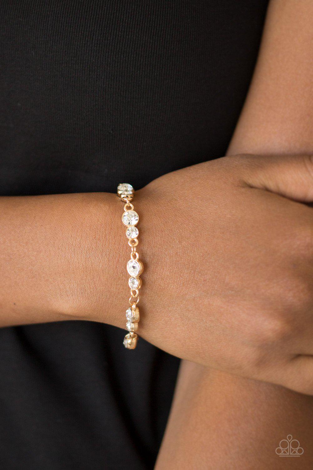 Twinkle Twinkle Little Starlet Gold Bracelet - Paparazzi Accessories-CarasShop.com - $5 Jewelry by Cara Jewels