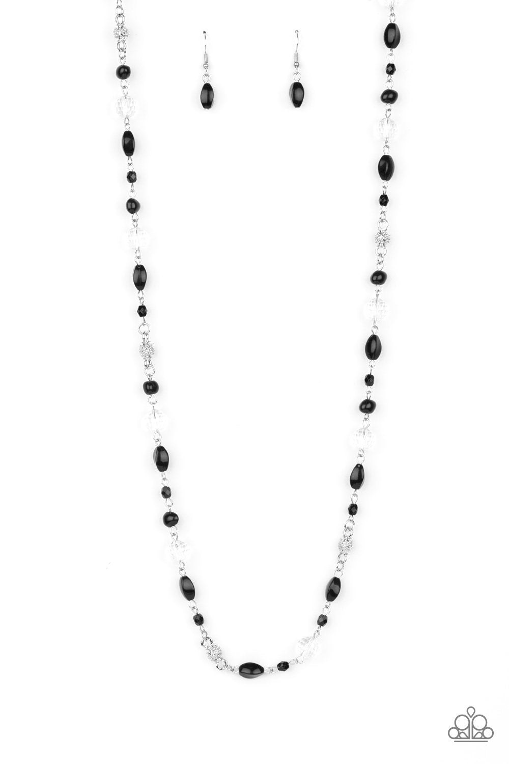 Twinkling Treasures Black and White Necklace - Paparazzi Accessories - lightbox -CarasShop.com - $5 Jewelry by Cara Jewels