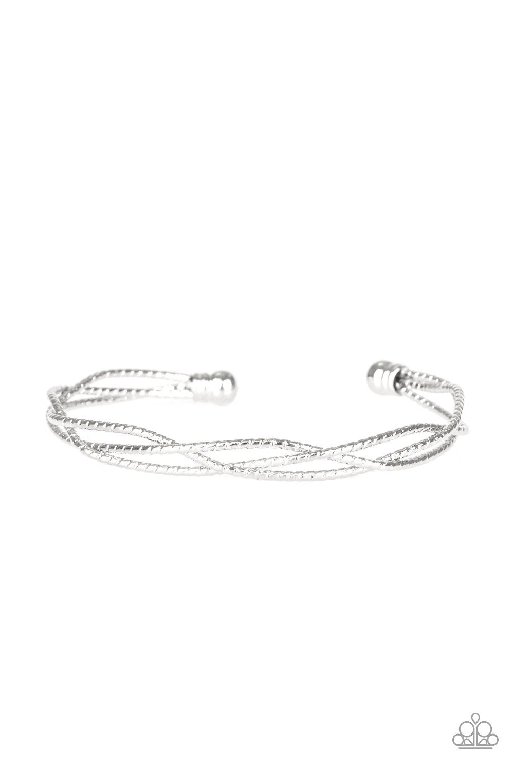 Twist of the Wrist Silver Cuff Bracelet - Paparazzi Accessories- lightbox - CarasShop.com - $5 Jewelry by Cara Jewels