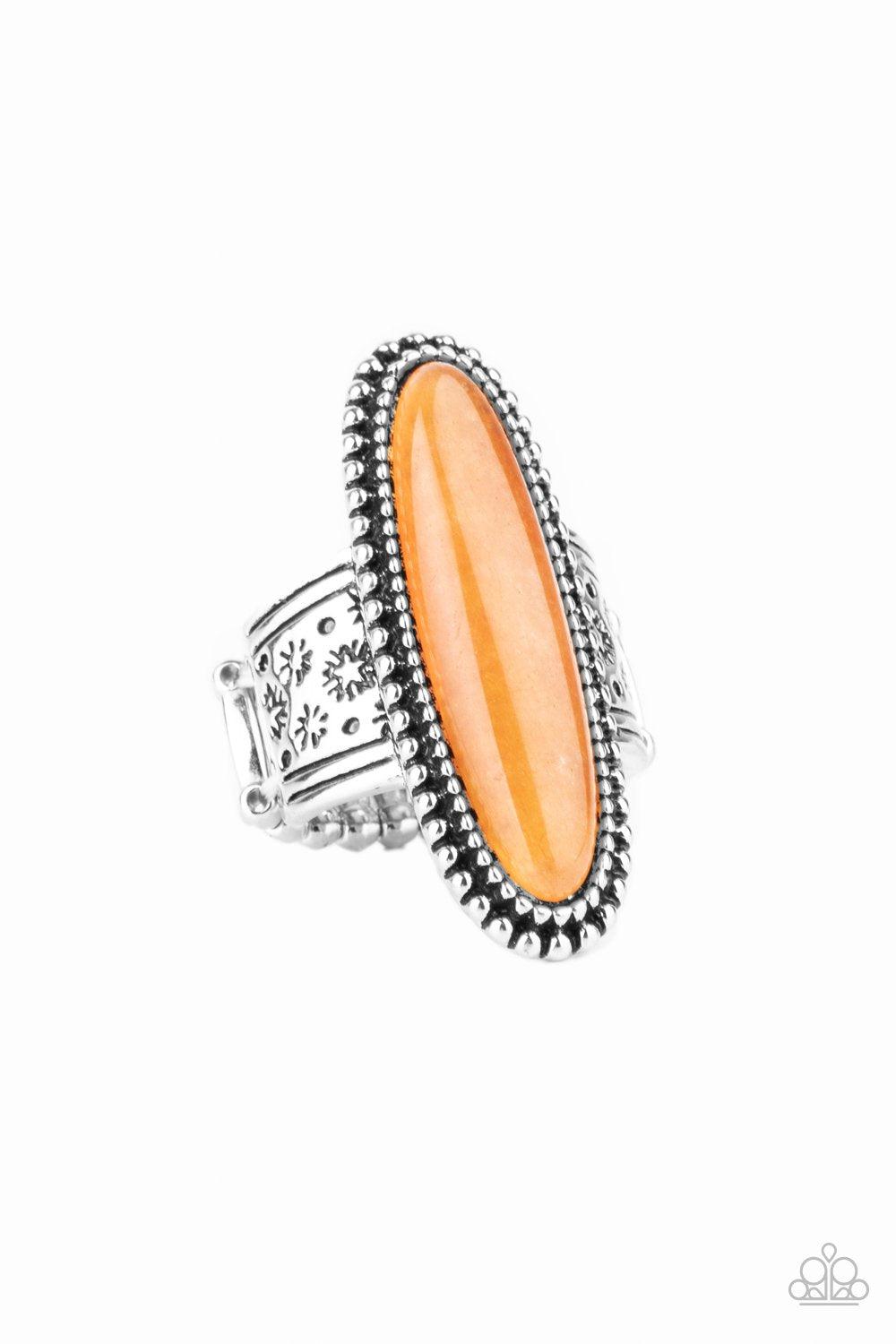 Ultra Luminary Orange Stone Ring - Paparazzi Accessories- lightbox - CarasShop.com - $5 Jewelry by Cara Jewels