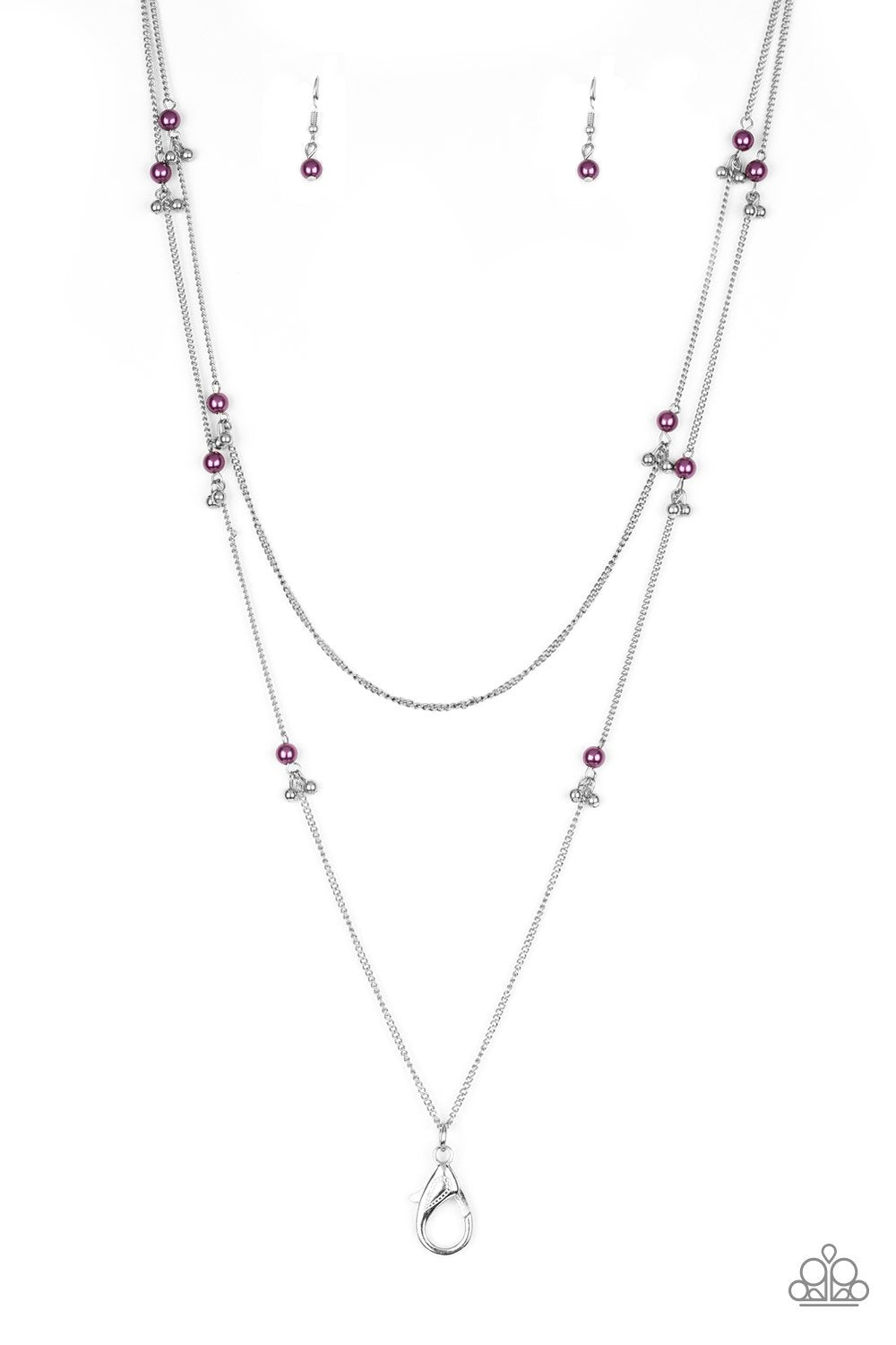 Ultrawealthy Purple and Silver Lanyard Necklace - Paparazzi Accessories - lightbox -CarasShop.com - $5 Jewelry by Cara Jewels