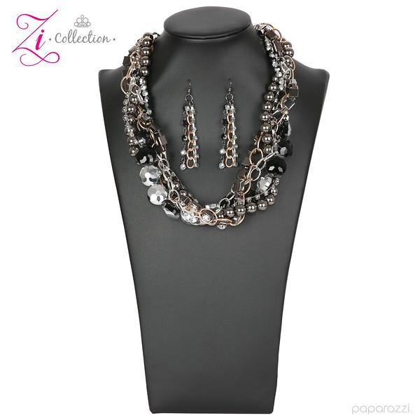 Unapologetic 2018 Zi Collection Necklace and matching Earrings - Paparazzi Accessories-CarasShop.com - $5 Jewelry by Cara Jewels