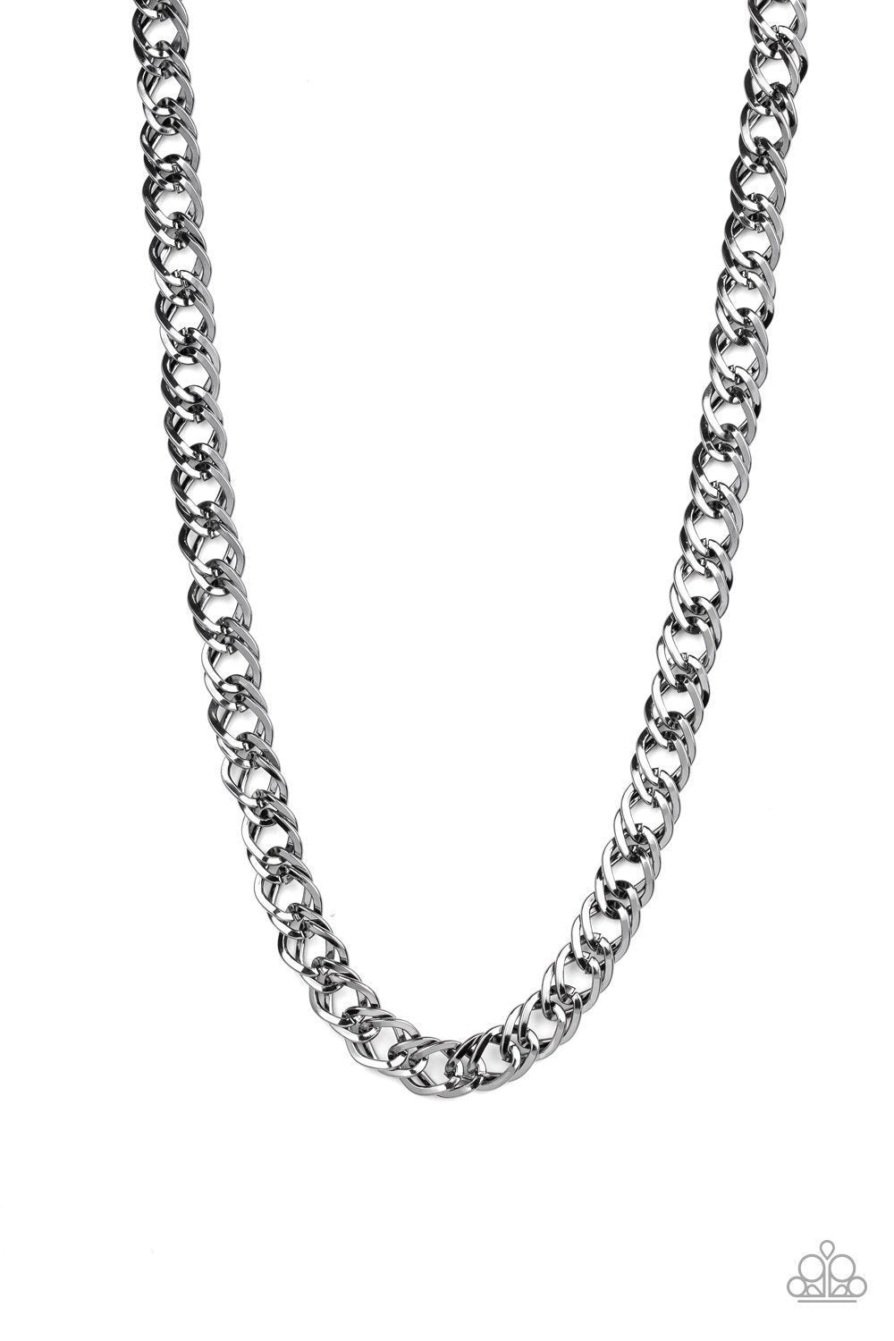Undefeated Men&#39;s Black Chain Necklace - Paparazzi Accessories-CarasShop.com - $5 Jewelry by Cara Jewels