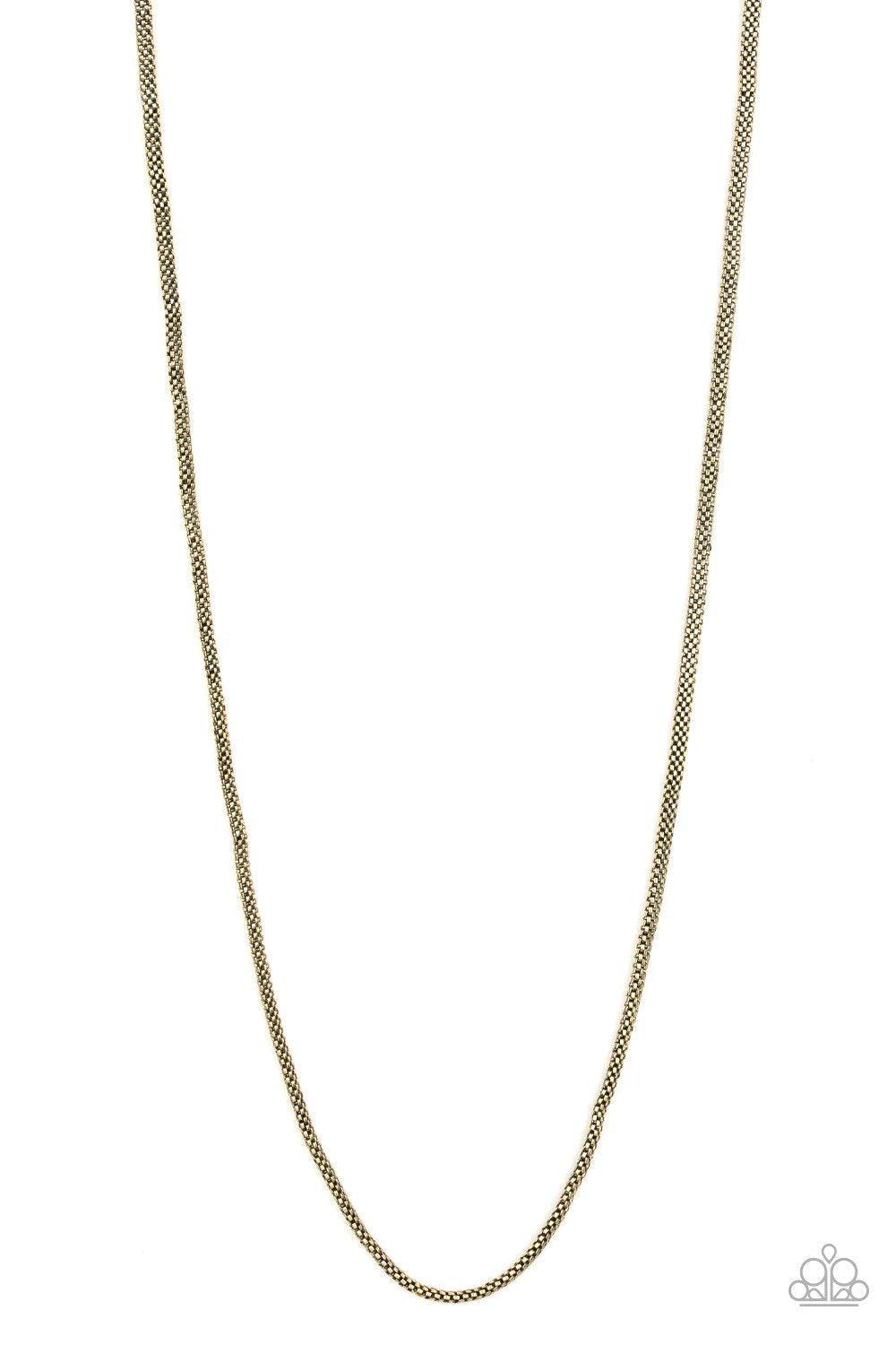 Underground Men&#39;s Brass Necklace - Paparazzi Accessories- lightbox - CarasShop.com - $5 Jewelry by Cara Jewels