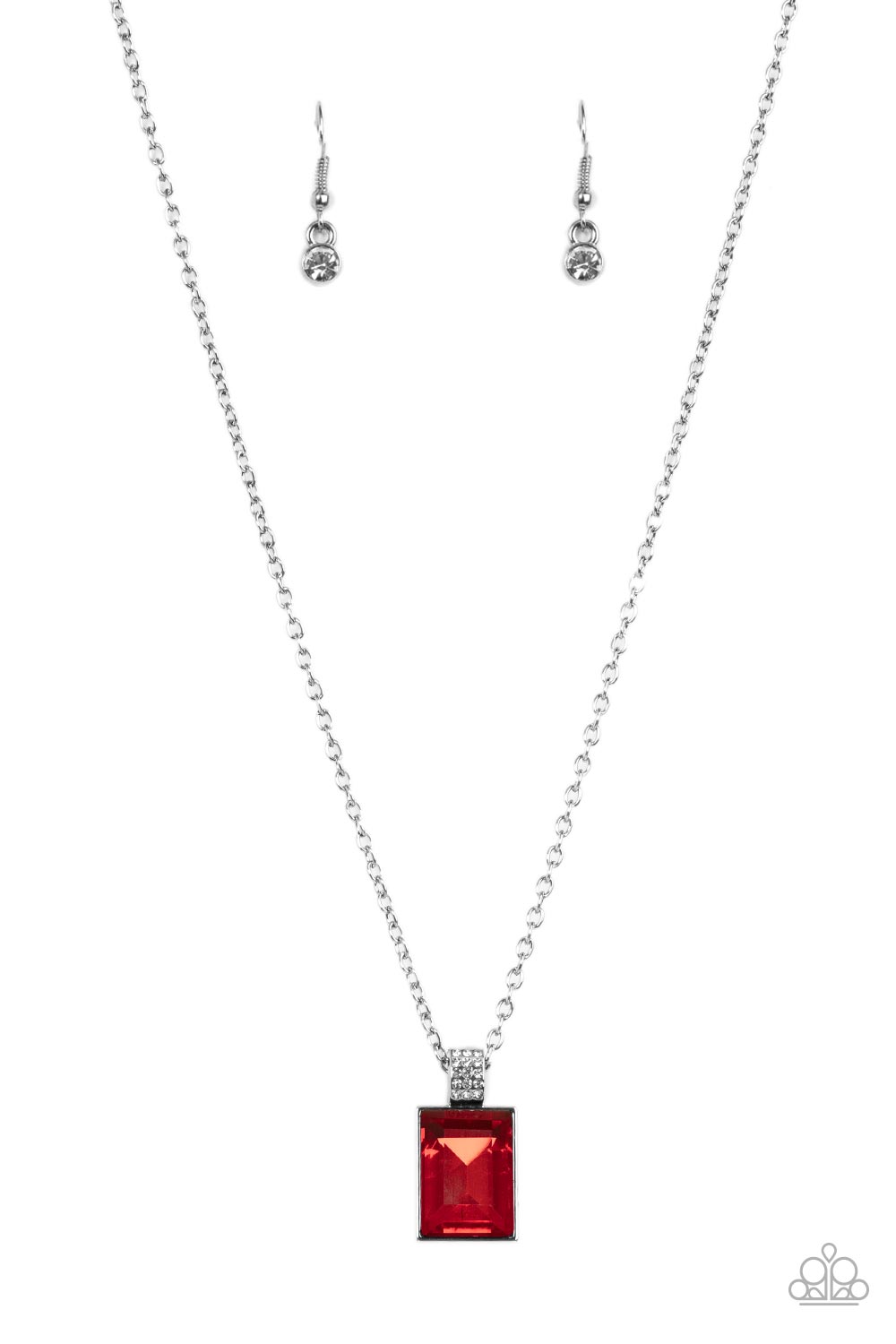 Understated Dazzle Red Rhinestone Necklace - Paparazzi Accessories- lightbox - CarasShop.com - $5 Jewelry by Cara Jewels