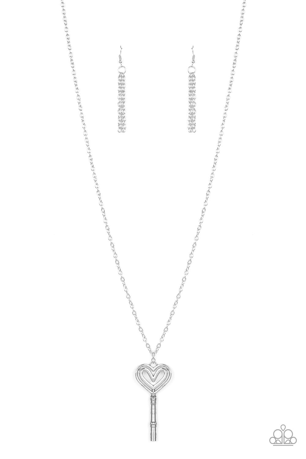 Paparazzi heart hot sale key necklace