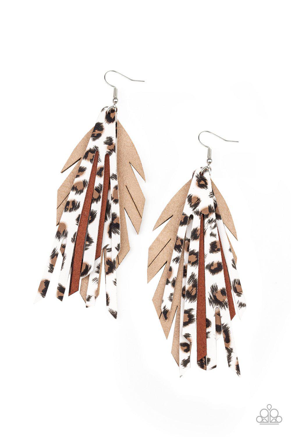 Paparazzi leopard deals fringe earrings