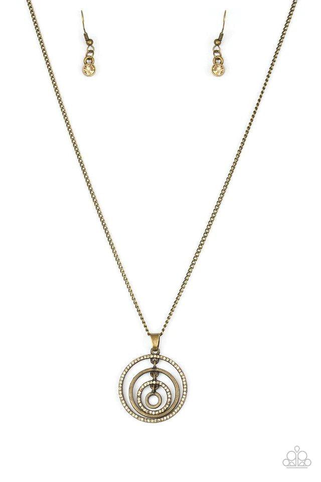 Upper East Side Brass Necklace - Paparazzi Accessories- lightbox - CarasShop.com - $5 Jewelry by Cara Jewels