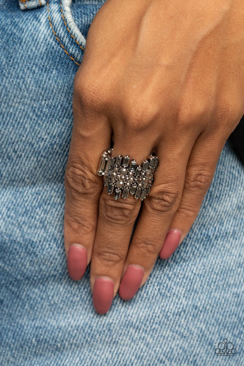 Urban Empire Silver Ring - Paparazzi Accessories-on model - CarasShop.com - $5 Jewelry by Cara Jewels