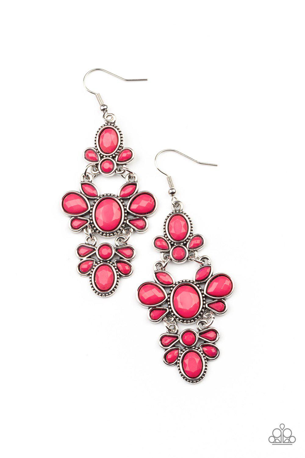 VACAY The Premises Pink Earrings - Paparazzi Accessories- lightbox - CarasShop.com - $5 Jewelry by Cara Jewels