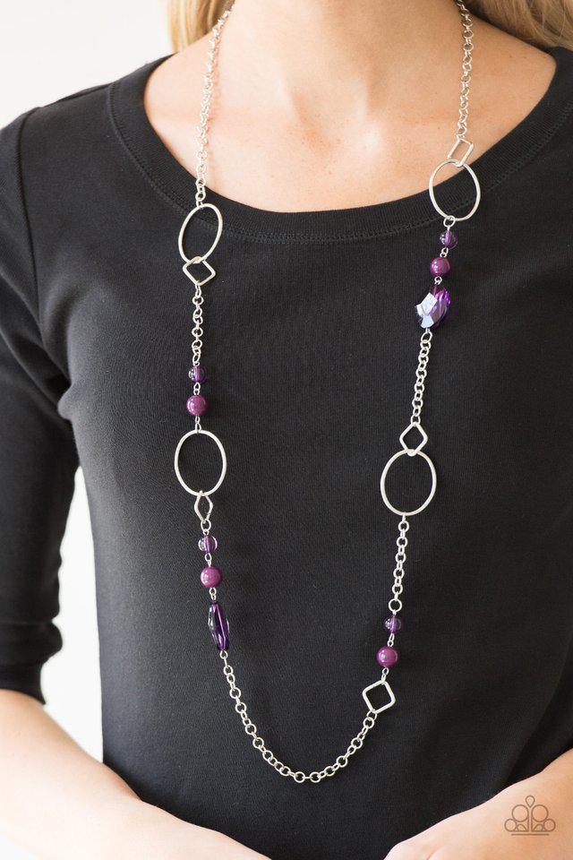 Very Visionary Purple Necklace - Paparazzi Accessories- on model - CarasShop.com - $5 Jewelry by Cara Jewels