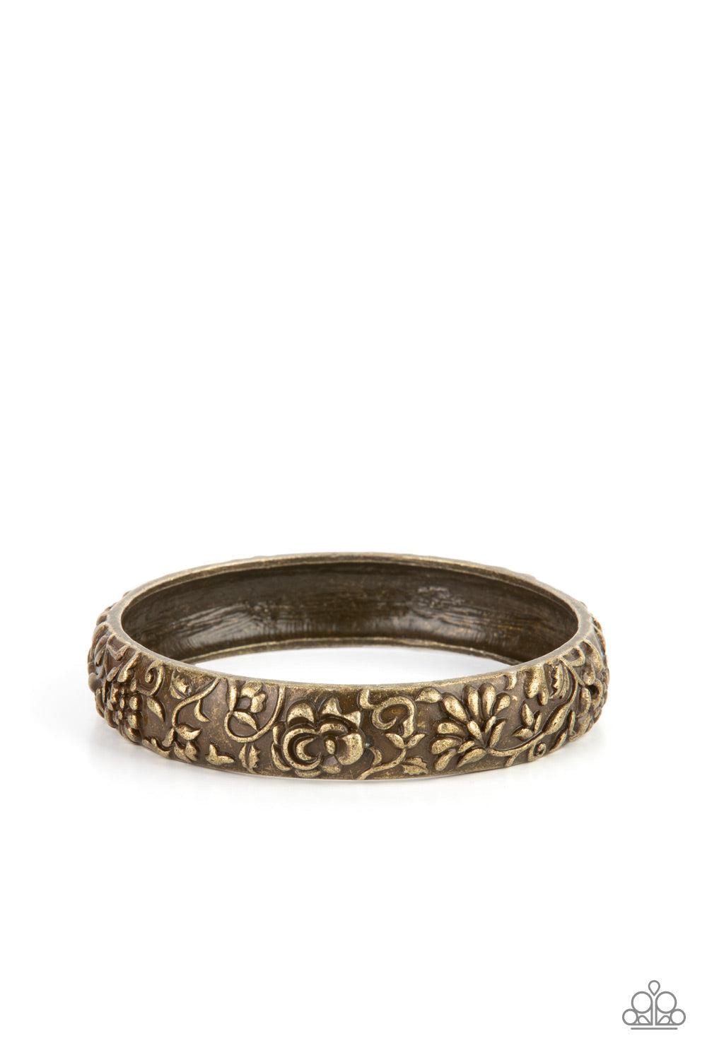 Victorian Meadow Brass Bracelet - Paparazzi Accessories- lightbox - CarasShop.com - $5 Jewelry by Cara Jewels