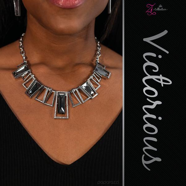 Victorious 2018 Zi Collection Necklace and matching Earrings - Paparazzi Accessories-CarasShop.com - $5 Jewelry by Cara Jewels