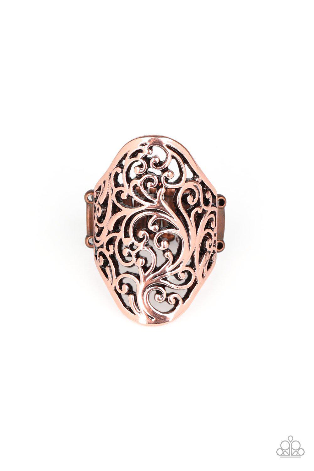 Vine Vibe Copper Filigree Ring - Paparazzi Accessories Convention Exclusive-CarasShop.com - $5 Jewelry by Cara Jewels