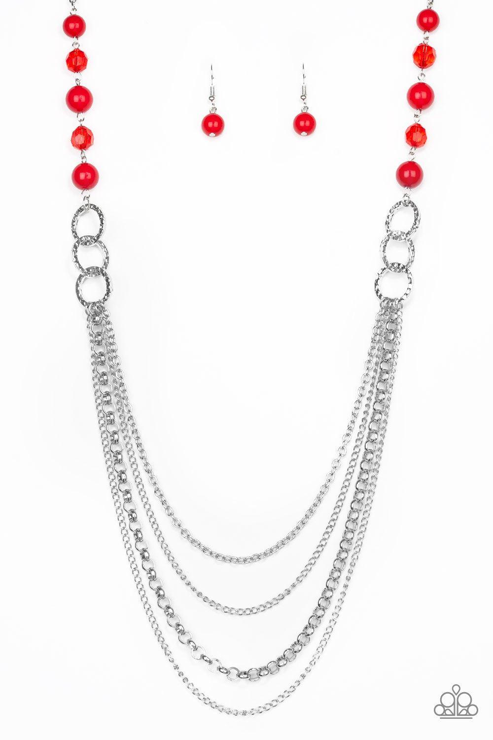 Vividly Vivid Red Necklace - Paparazzi Accessories - lightbox -CarasShop.com - $5 Jewelry by Cara Jewels
