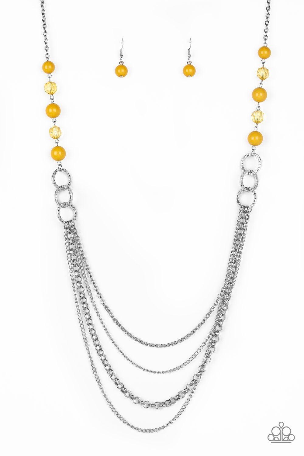 Vividly Vivid Yellow Necklace - Paparazzi Accessories-CarasShop.com - $5 Jewelry by Cara Jewels