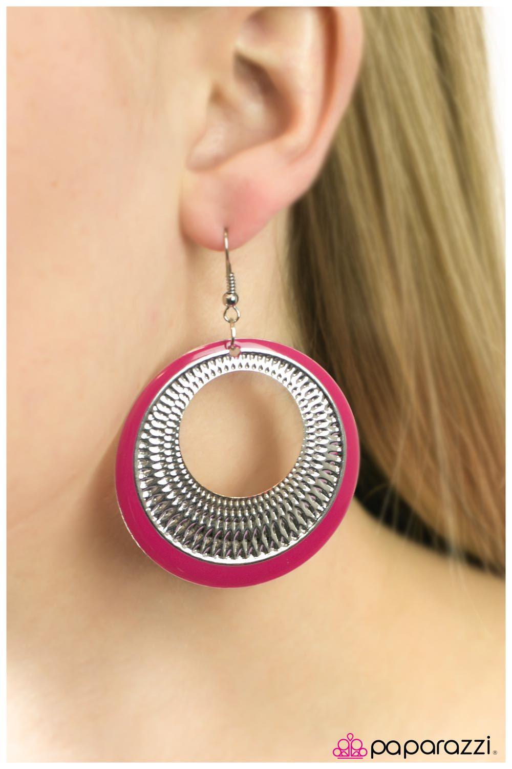 Waiting For Forever Pink Earrings - Paparazzi Accessories-CarasShop.com - $5 Jewelry by Cara Jewels