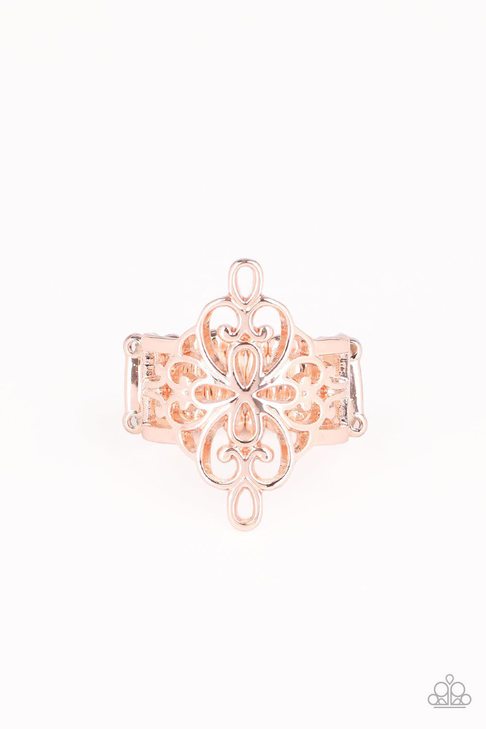 Walk The VINE Rose Gold Ring - Paparazzi Accessories - lightbox -CarasShop.com - $5 Jewelry by Cara Jewels