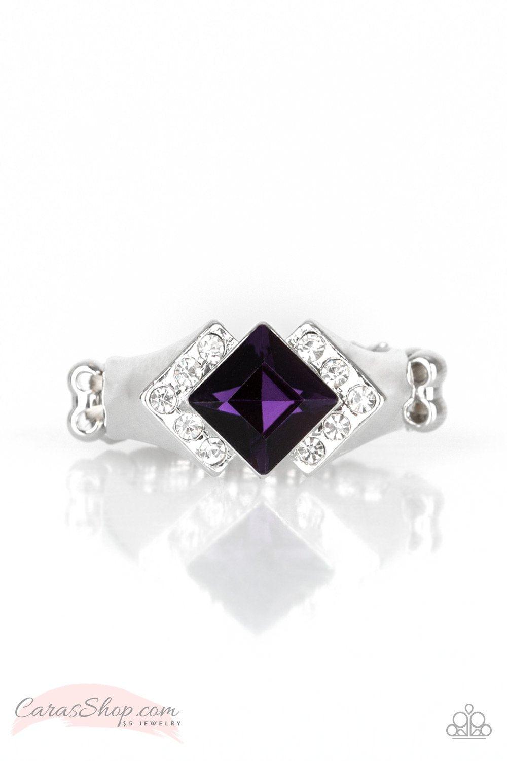 Wallstreet Winner Purple Gem Ring - Paparazzi Accessories-CarasShop.com - $5 Jewelry by Cara Jewels