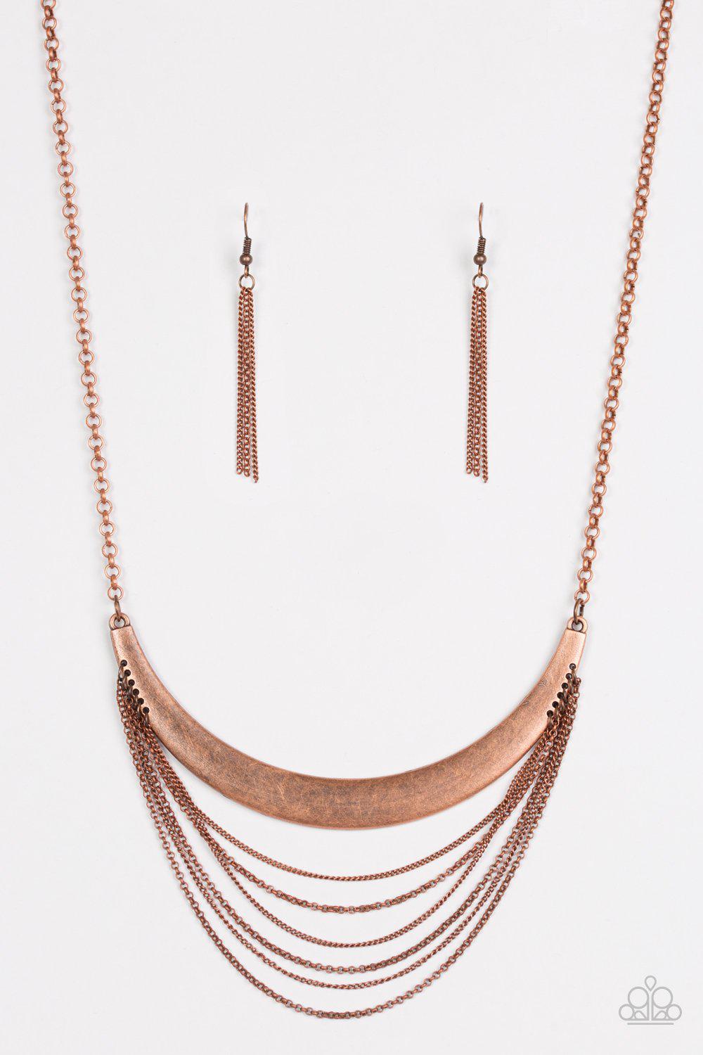 Way Wayfarer Copper Necklace - Paparazzi Accessories-CarasShop.com - $5 Jewelry by Cara Jewels