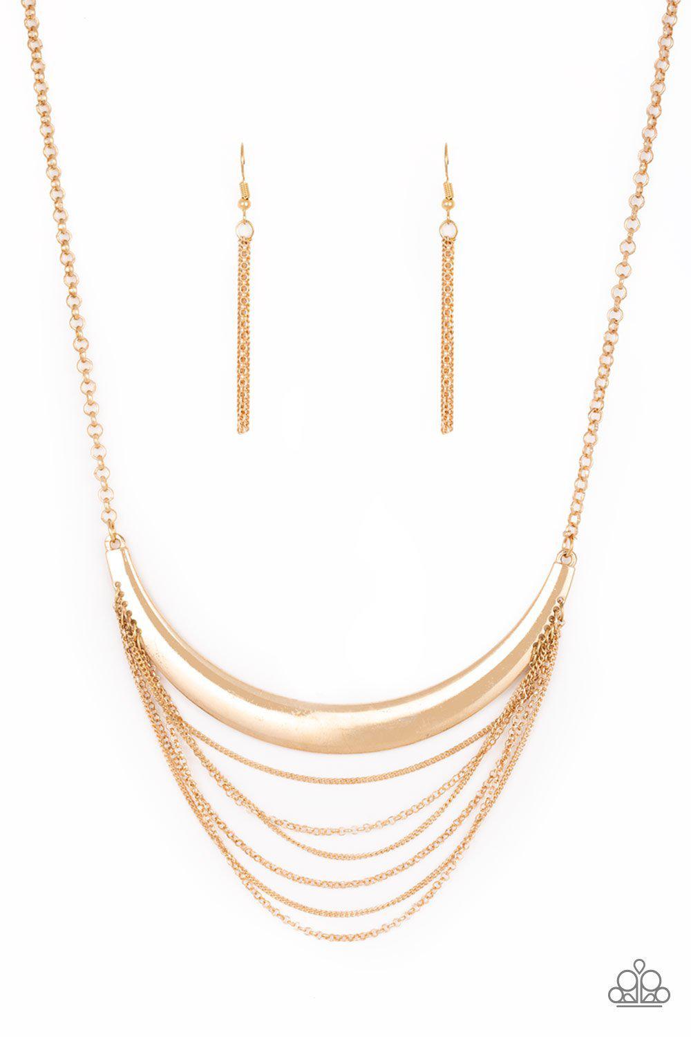 Way Wayfarer Gold Necklace - Paparazzi Accessories - lightbox -CarasShop.com - $5 Jewelry by Cara Jewels