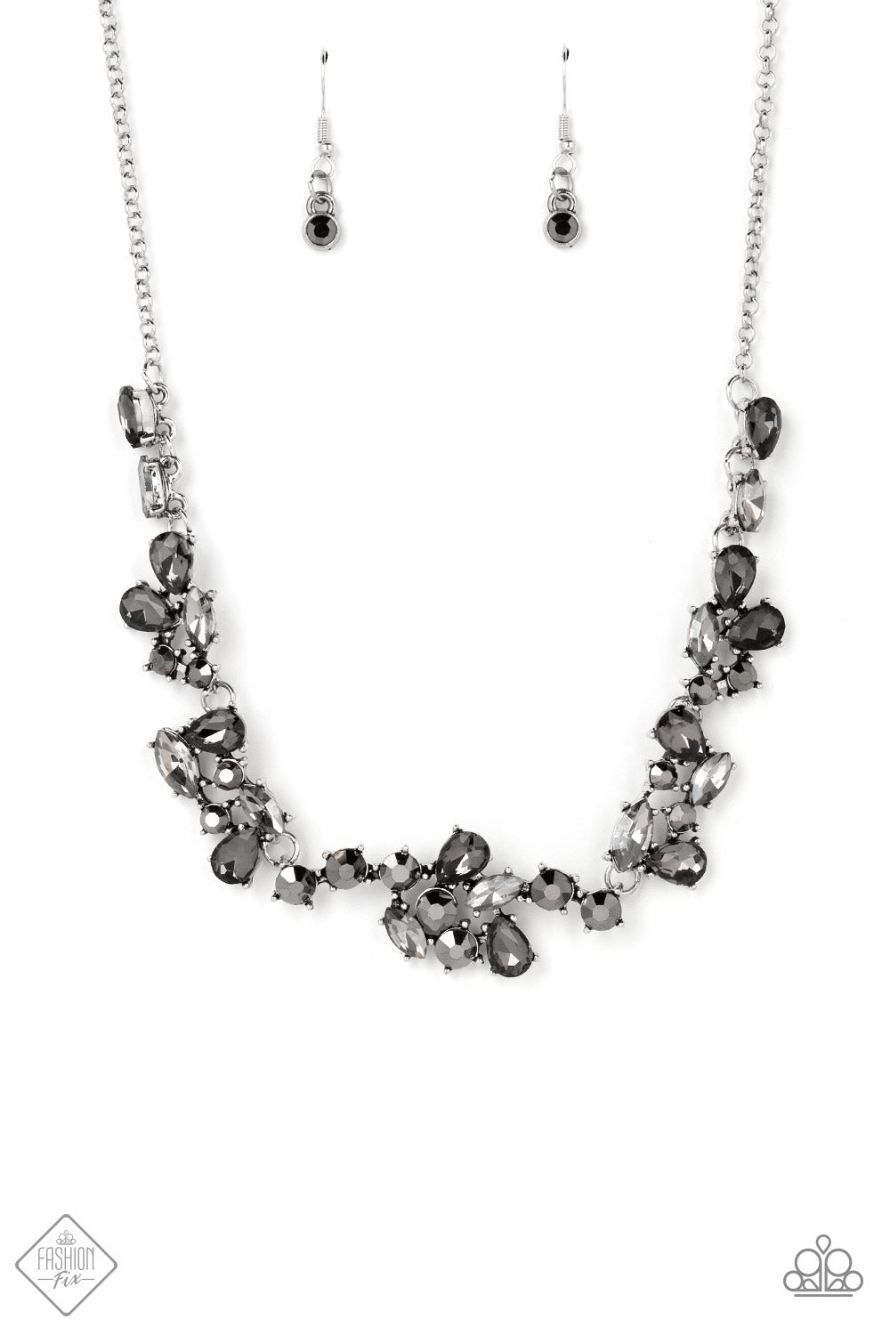 Welcome to the Ice Age Silver Rhinestone Necklace - Paparazzi Accessories- lightbox - CarasShop.com - $5 Jewelry by Cara Jewels