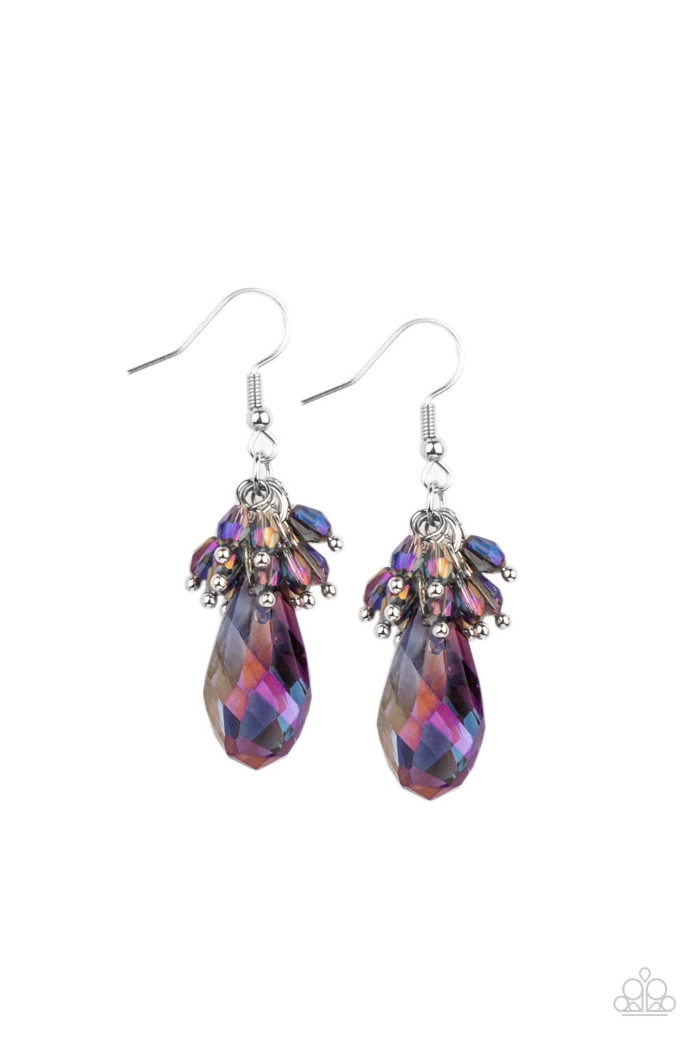 Well Versed in Sparkle Purple &quot;Oil Spill&quot; Earrings - Paparazzi Accessories- lightbox - CarasShop.com - $5 Jewelry by Cara Jewels