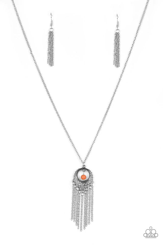 Western Weather Orange Necklace - Paparazzi Accessories- lightbox - CarasShop.com - $5 Jewelry by Cara Jewels