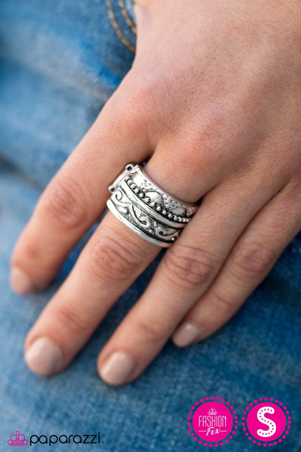 Westward Trail Silver Ring - Paparazzi Accessories-CarasShop.com - $5 Jewelry by Cara Jewels