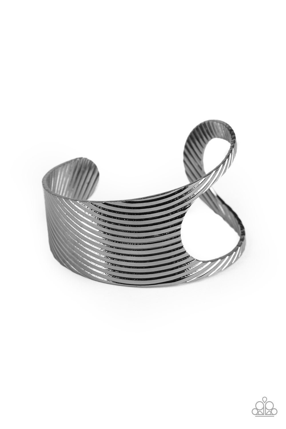 What GLEAMS Are Made Of Black Gunmetal Cuff Bracelet - Paparazzi Accessories-CarasShop.com - $5 Jewelry by Cara Jewels