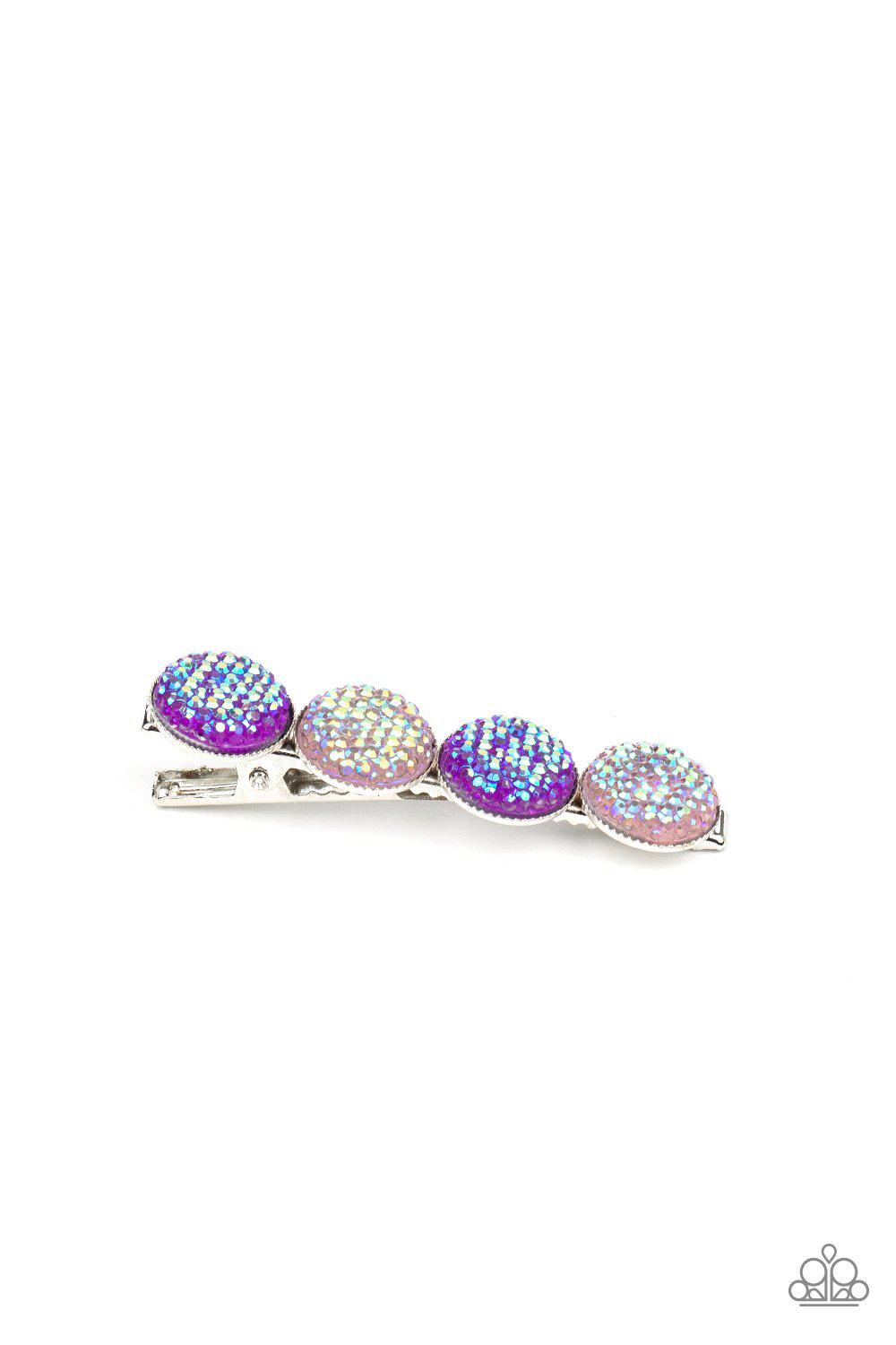 When GLEAMS Come True Purple Hair Clip - Paparazzi Accessories-CarasShop.com - $5 Jewelry by Cara Jewels