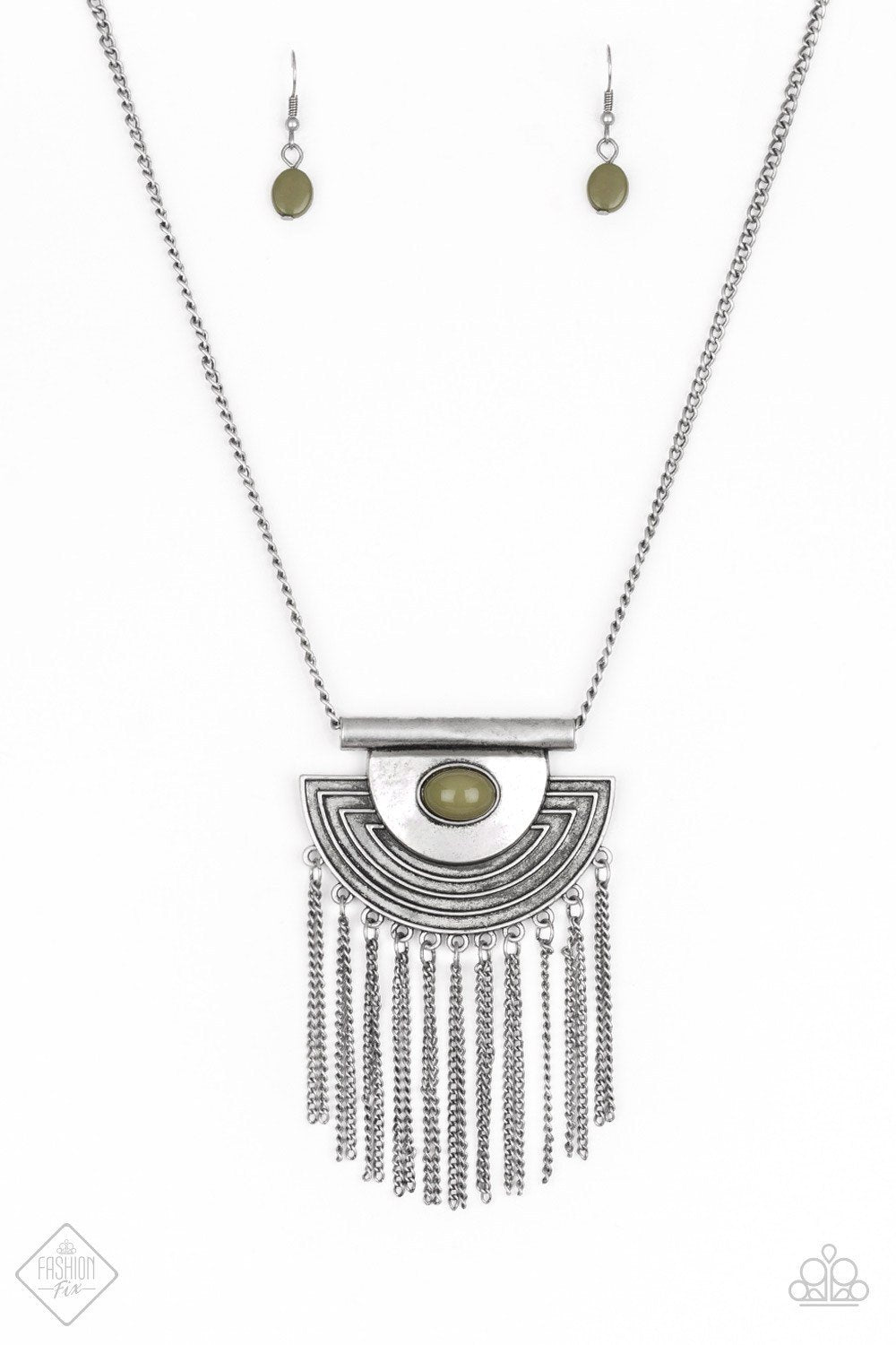 When In ROAM Green and Silver Necklace - Paparazzi Accessories - lightbox -CarasShop.com - $5 Jewelry by Cara Jewels
