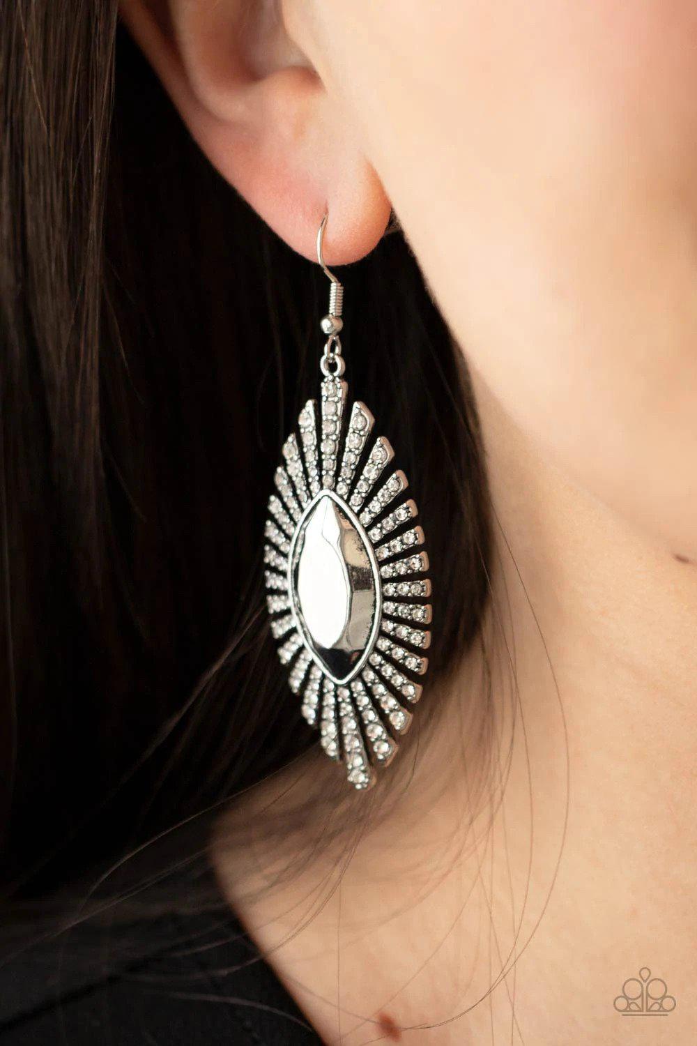 Who Is The FIERCEST Of Them All White Earrings - Paparazzi Accessories- lightbox - CarasShop.com - $5 Jewelry by Cara Jewels