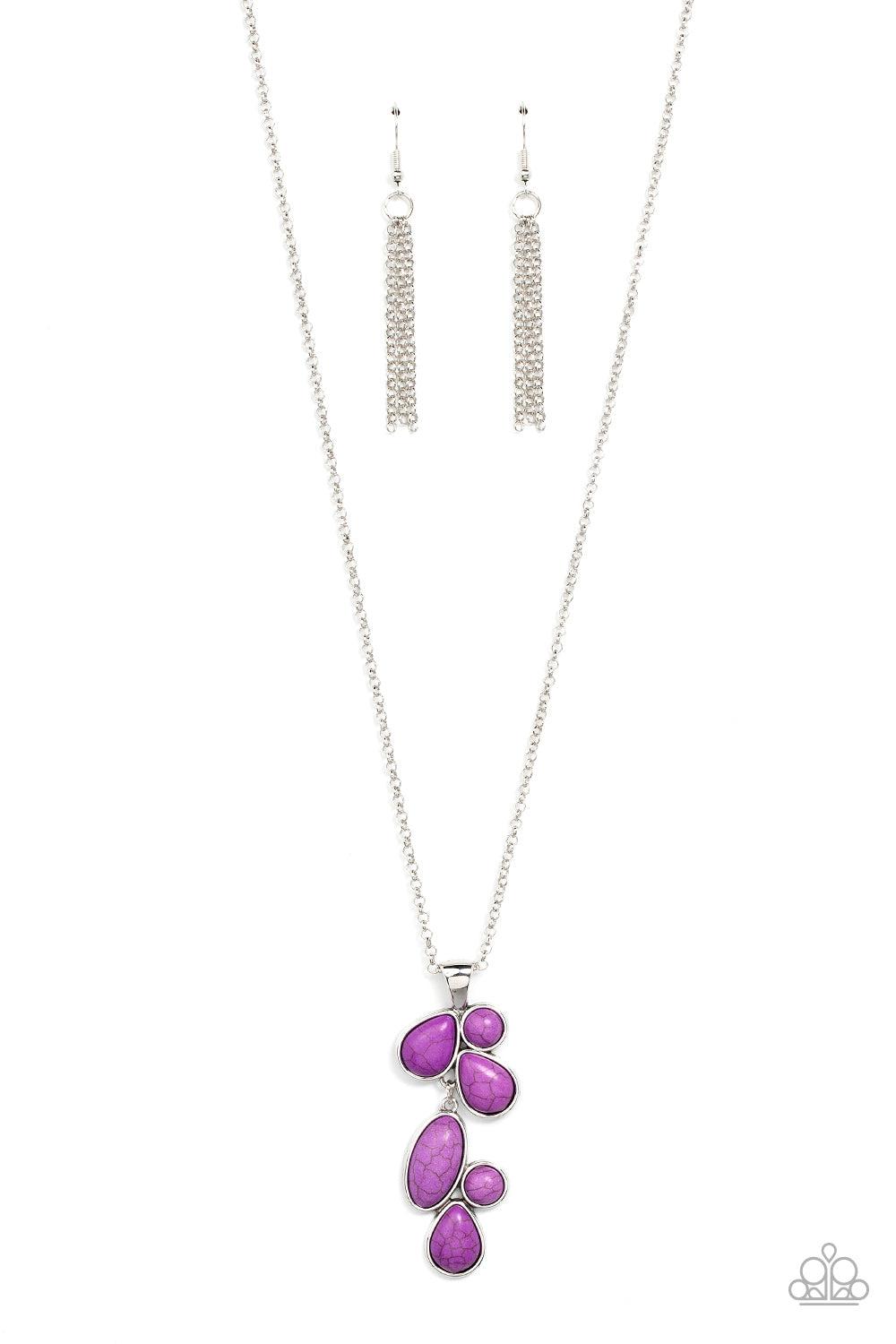 Wild Bunch Flair Purple Stone Necklace - Paparazzi Accessories- lightbox - CarasShop.com - $5 Jewelry by Cara Jewels