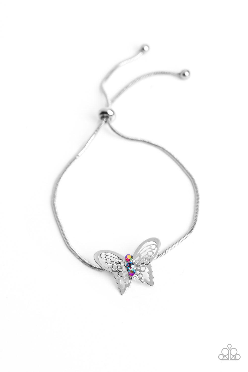 Wings of Wonder Pink Butterfly Bracelet - Paparazzi Accessories- lightbox - CarasShop.com - $5 Jewelry by Cara Jewels
