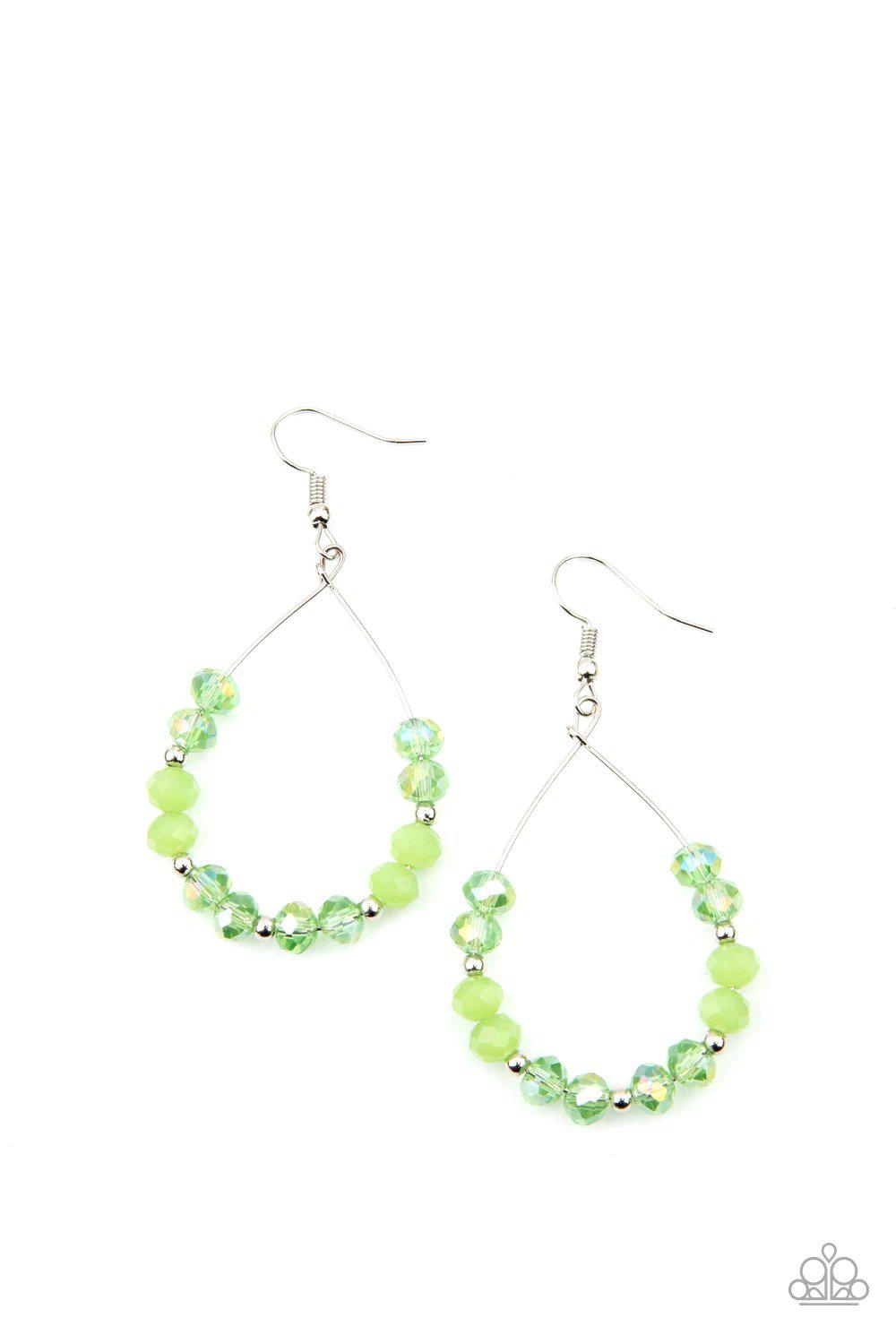 Wink Wink Green Earrings - Paparazzi Accessories- lightbox - CarasShop.com - $5 Jewelry by Cara Jewels