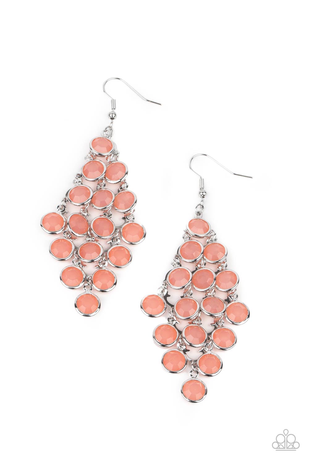 With All DEW Respect Orange Gem Earrings - Paparazzi Accessories- lightbox - CarasShop.com - $5 Jewelry by Cara Jewels