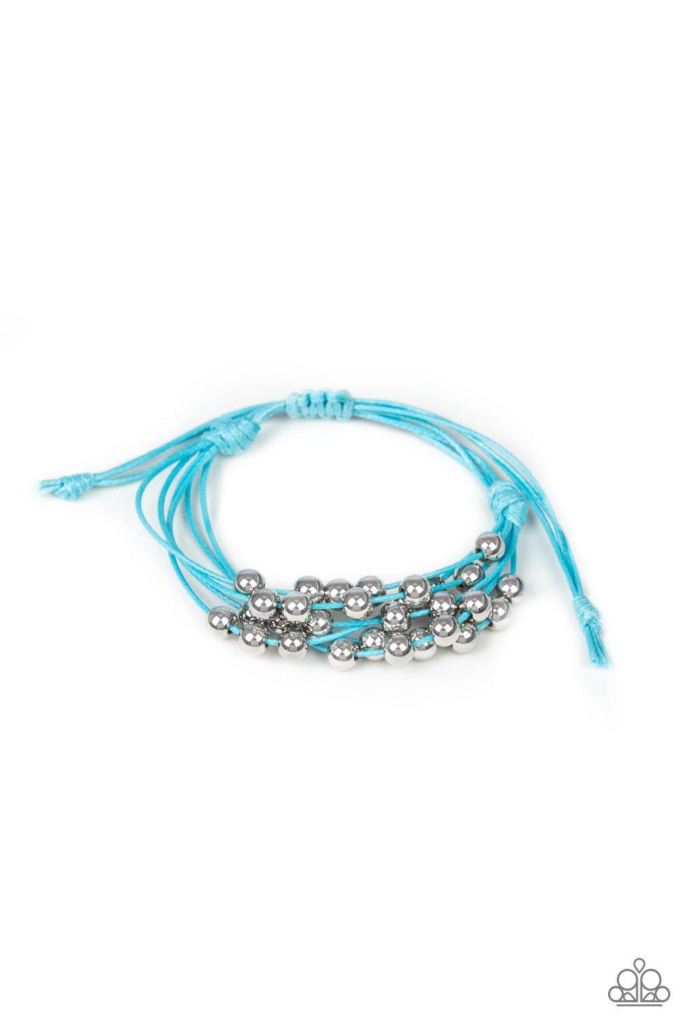 Without Skipping A BEAD Blue Bracelet - Paparazzi Accessories-CarasShop.com - $5 Jewelry by Cara Jewels