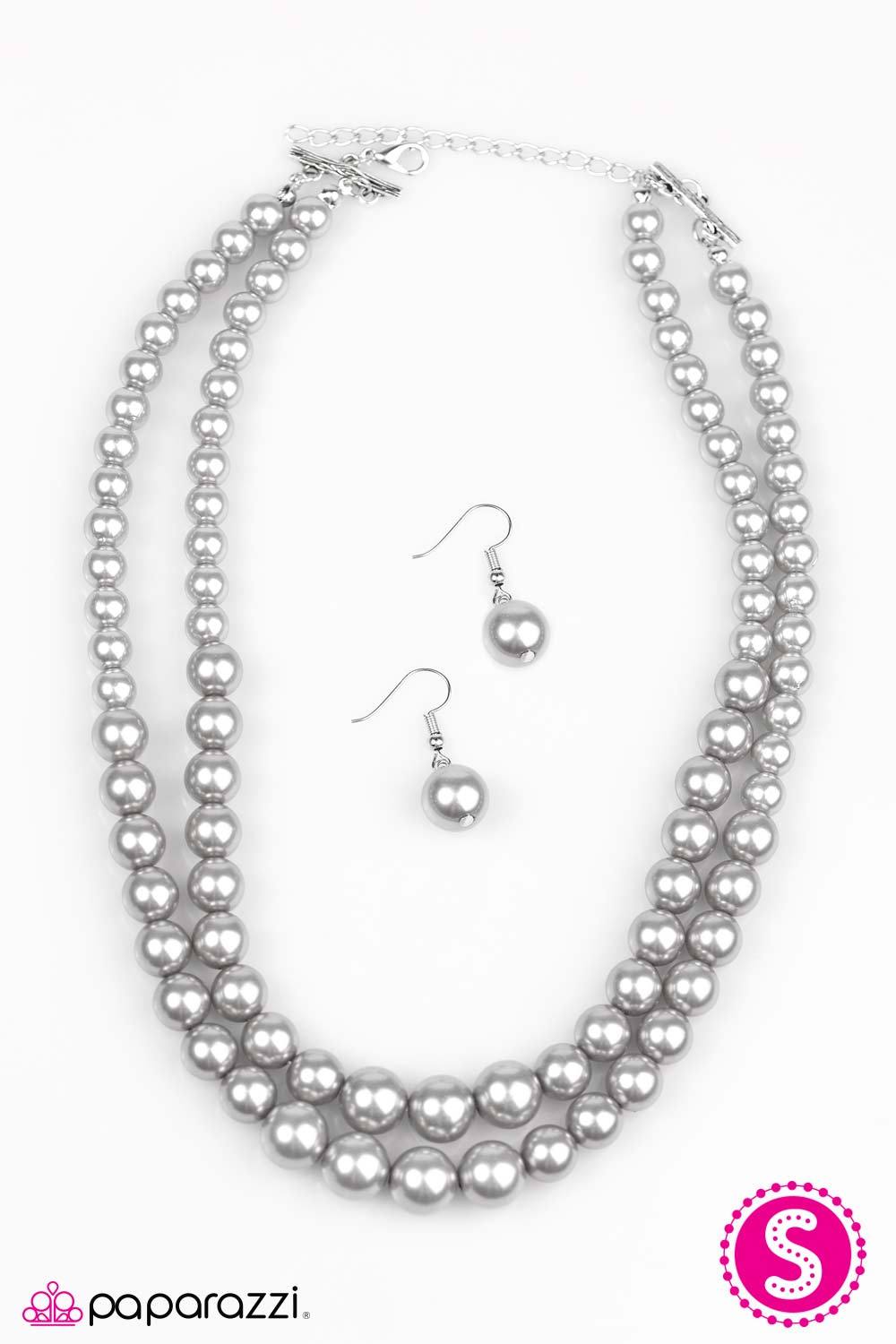 Woman of the Year Silver Pearl Necklace - Paparazzi Accessories-CarasShop.com - $5 Jewelry by Cara Jewels