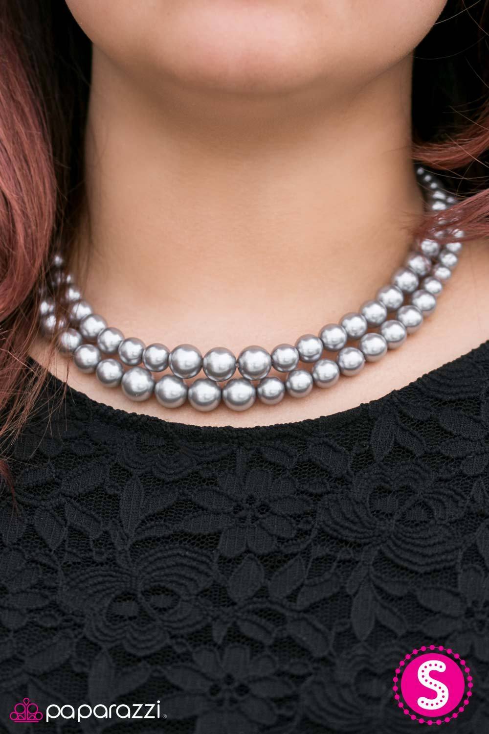 Woman of the Year Silver Pearl Necklace - Paparazzi Accessories-CarasShop.com - $5 Jewelry by Cara Jewels
