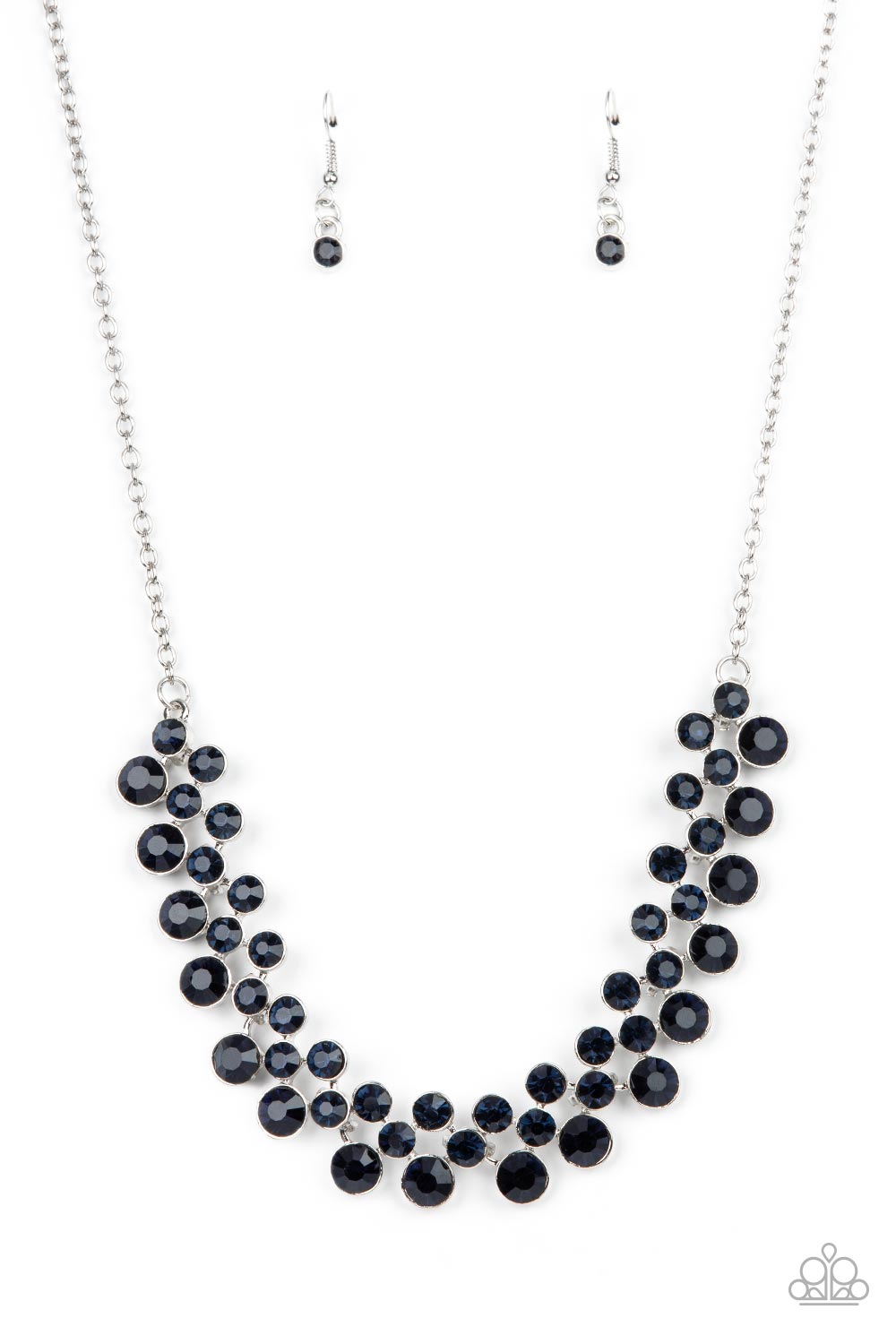 Won The Lottery Blue Rhinestone Necklace - Paparazzi Accessories- lightbox - CarasShop.com - $5 Jewelry by Cara Jewels
