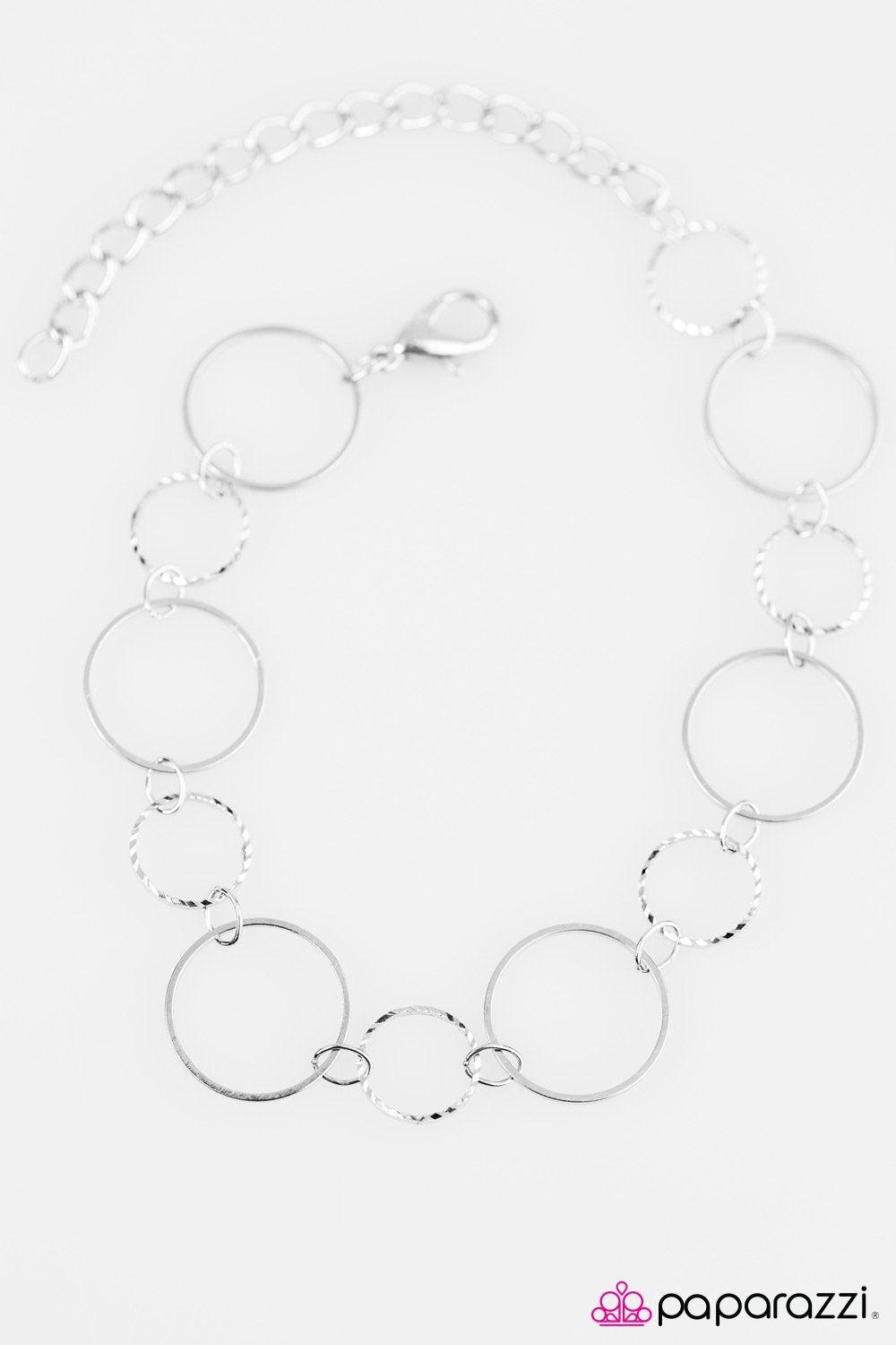 World of Shimmer Silver Bracelet - Paparazzi Accessories-CarasShop.com - $5 Jewelry by Cara Jewels