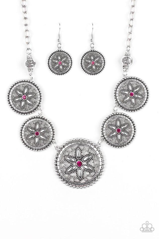 Written In The STAR LILLIES Pink Necklace - Paparazzi Accessories-CarasShop.com - $5 Jewelry by Cara Jewels