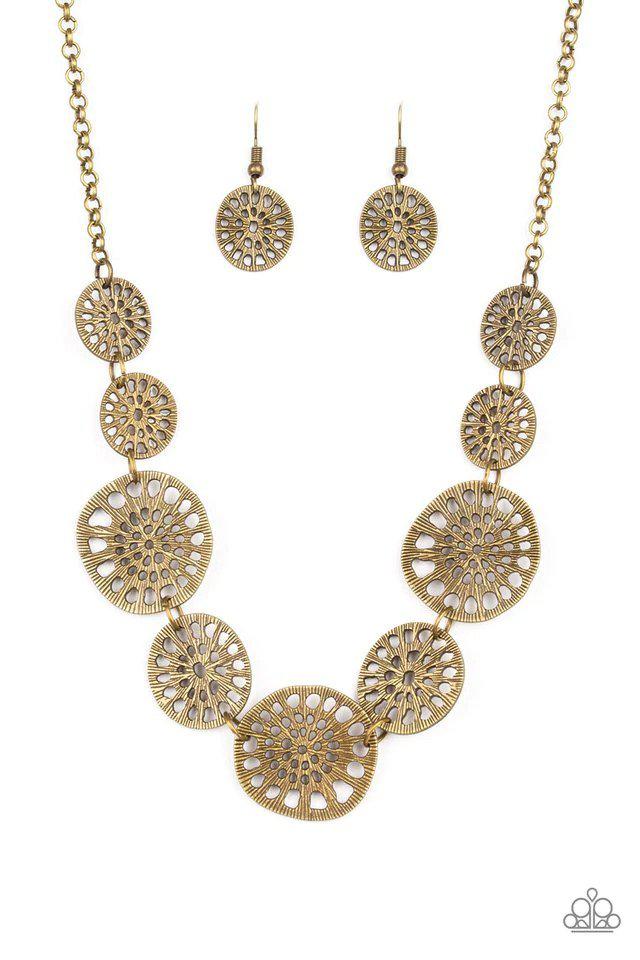 Your Own Free Wheel Brass Necklace - Paparazzi Accessories- lightbox - CarasShop.com - $5 Jewelry by Cara Jewels