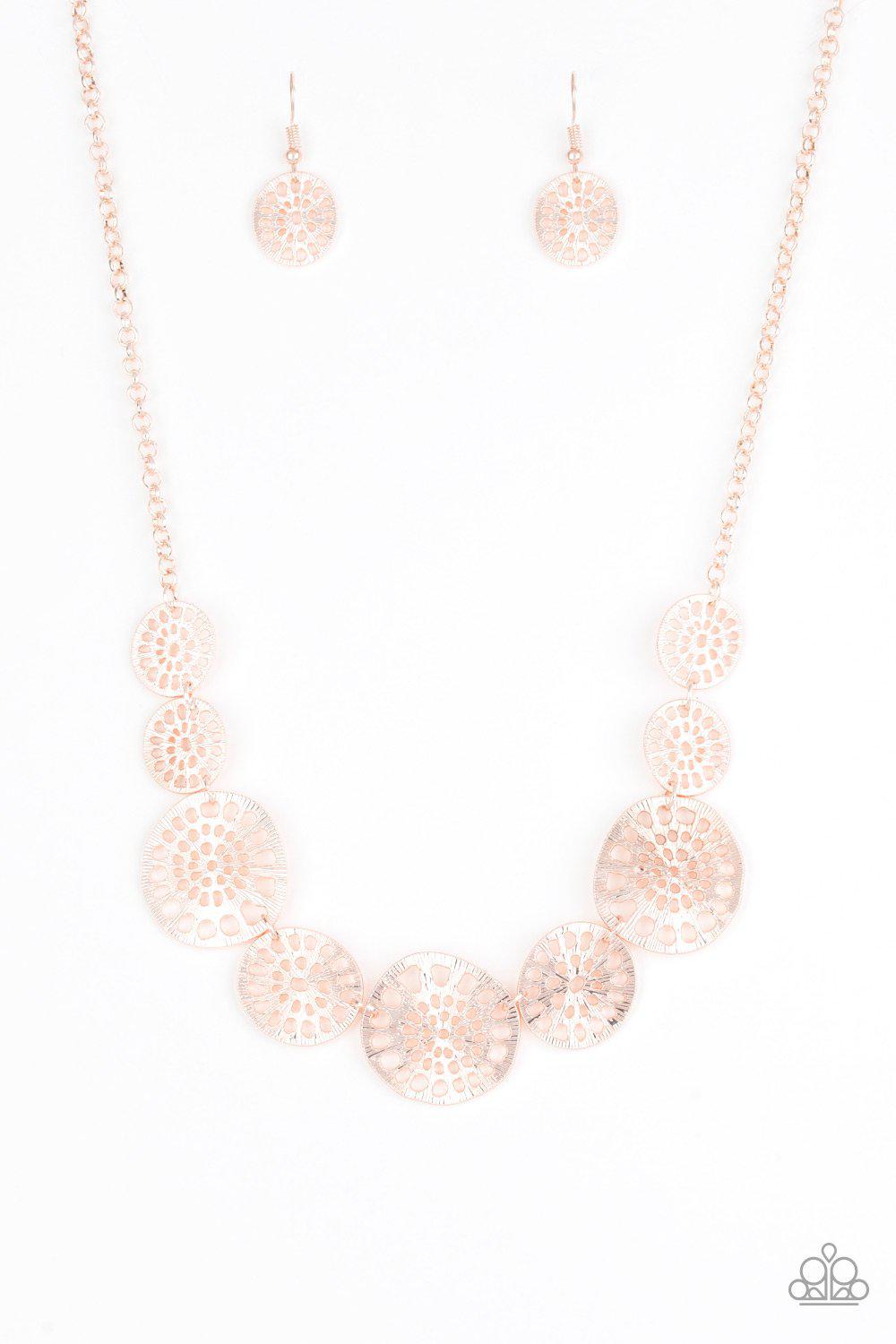 Your Own Free WHEEL Rose Gold Necklace - Paparazzi Accessories - lightbox -CarasShop.com - $5 Jewelry by Cara Jewels