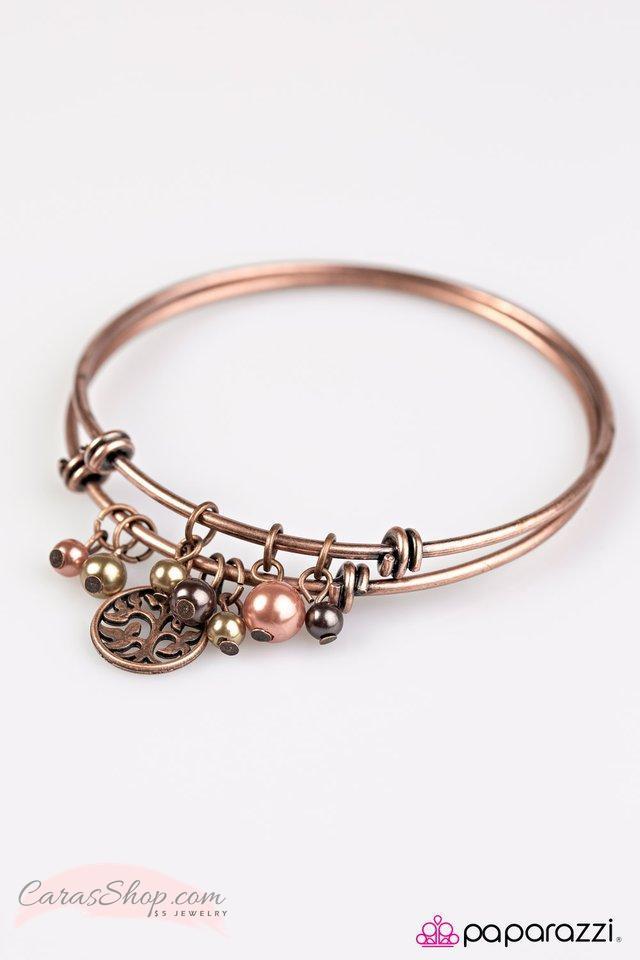 Zen Party Copper Charm Bangle Bracelet Set - Paparazzi Accessories-CarasShop.com - $5 Jewelry by Cara Jewels